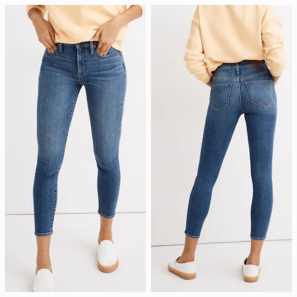 Madewell Curvy 11" High Rise Skinny Crop Medium Blue Wash